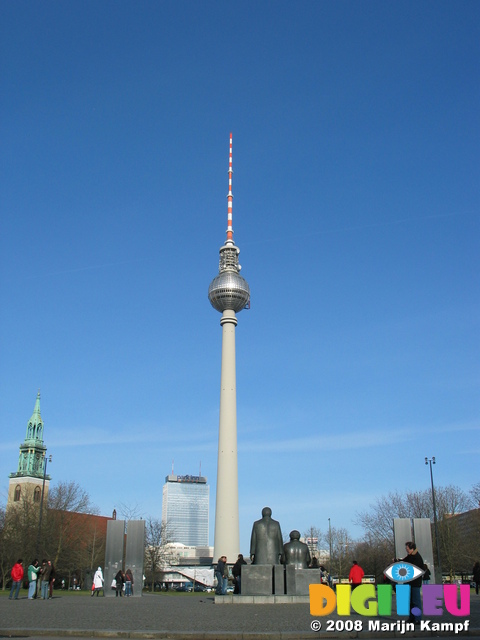 25460 Statues of Lenin and Engels at Fernsehturm Berlin (TV Tower)